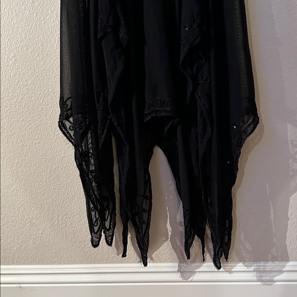 Elegant Black Sheer Dress with Lace Detail - Picture 4 of 16